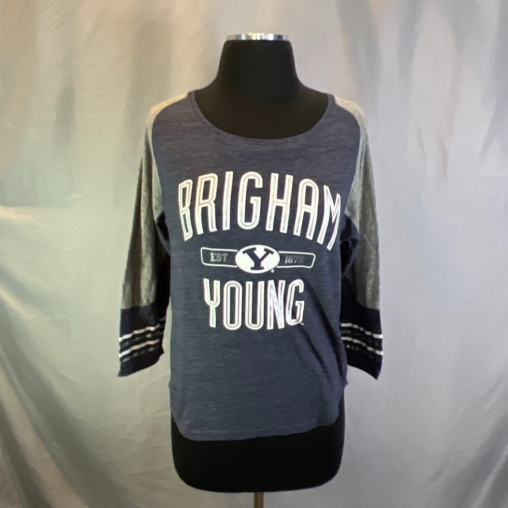 BYU Brigham Young University T Shirt Womens Small Multicolor Rivalry Threads 91